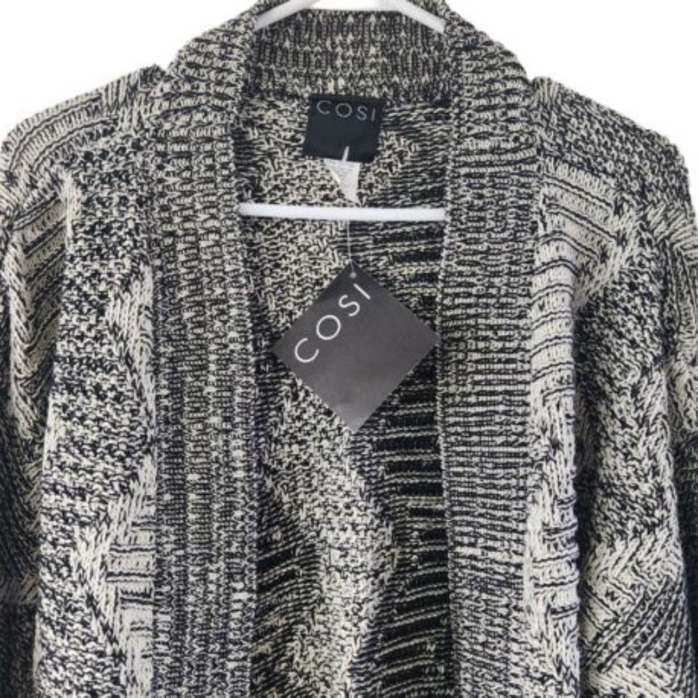 Vintage Cosi Gray Knit Sweater Cardigan Men Size L Women XL NEW Grandpa - Picture 2 of 6